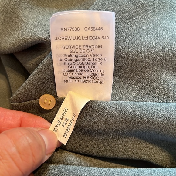 J Crew Shirt Womens 8 Sage green Tank Top Crushed Velvet Cropped Scoop Neck - Picture 8 of 9